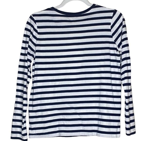 Madewell Northside Wm’s Sz Sm Blue White Morris Stripe Long-Sleeve Tee Shirt - Picture 3 of 5